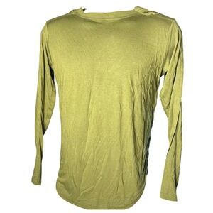 MAI Olive Green Long Sleeve T-Shirt with Black Trim Womenswear